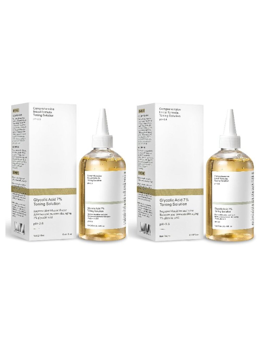 X2 Glycolic Acid 7% Toning Solution Exfoliating Toner - Two (2) - NEW NIB
